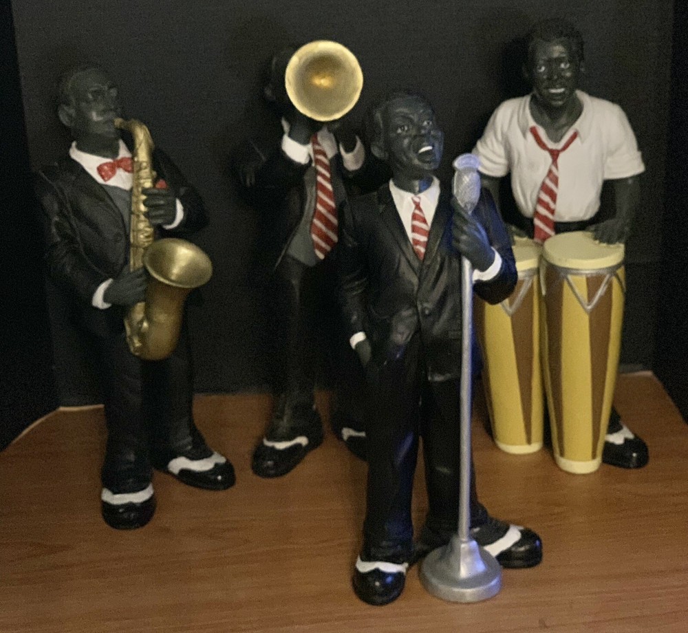 JAZZ ENSEMBLE  Sculpture Figures musician jazz band 14” lot 4 African American