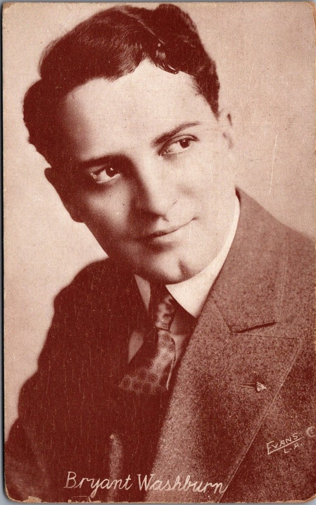 Bryant Washburn Silent Film Star RPPC Actor Portrait Evans LA Studio Postcard