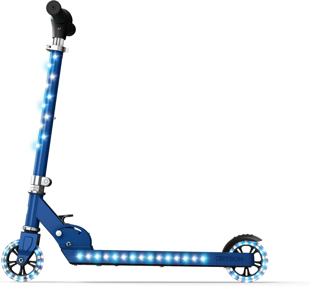 Jupiter Kids 2-Wheel Light-Up Kick Scooter, LED Lights on Handlebar, Stem, Wheel