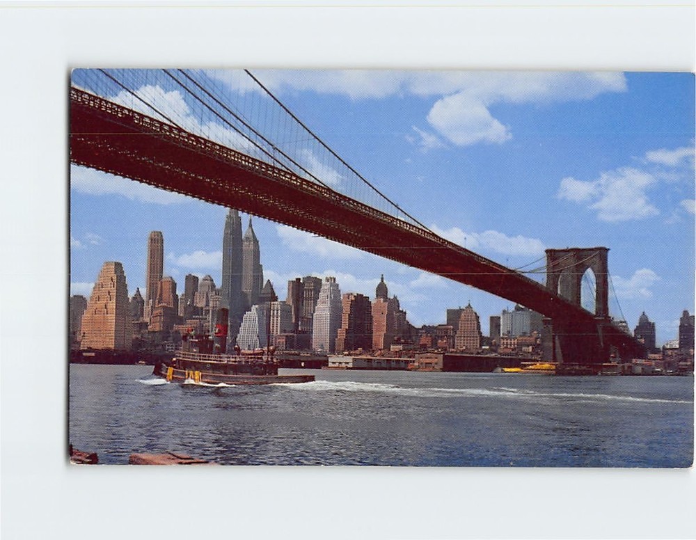 Postcard Brooklyn Bridge New York City New York USA