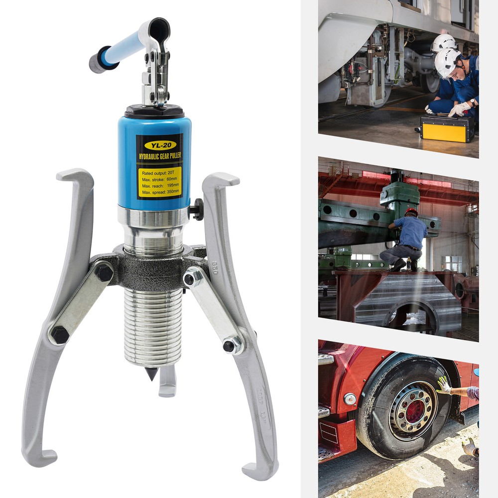 20 Ton Universal Bearing Puller Hydraulic Pump Gear Hub Removal Tool Set 2/3-Jaw