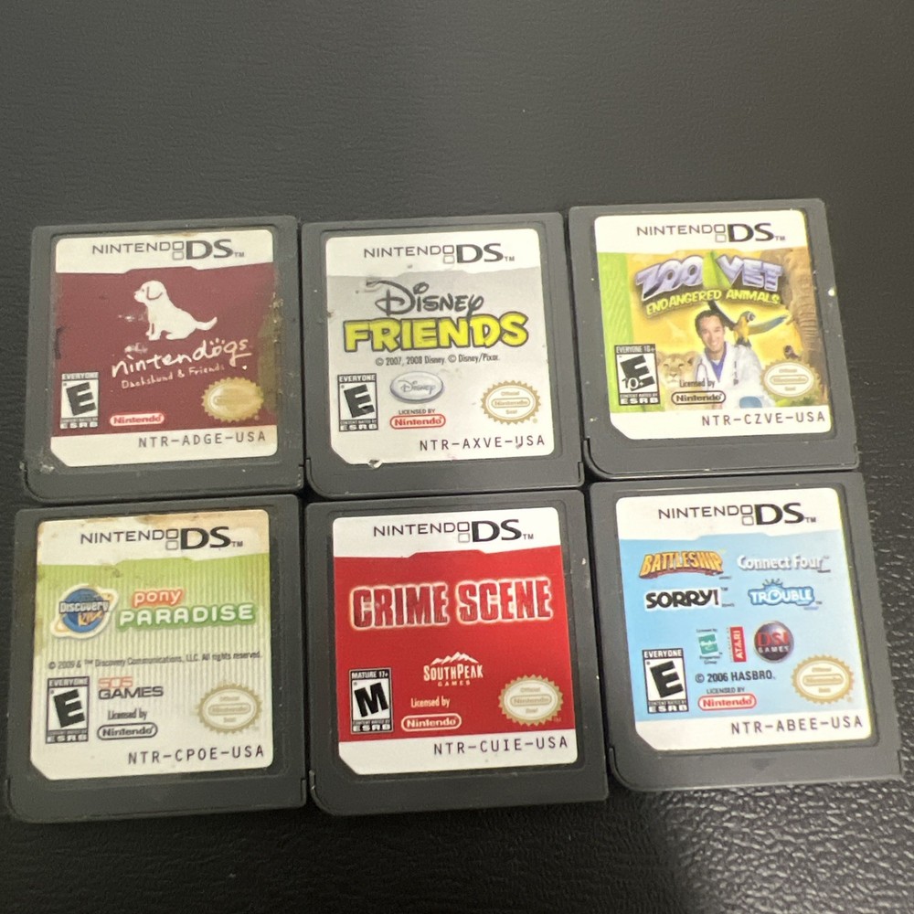 Lot Of 6 Nintendo DS Video Games No Cases 1$ Auction Combine Shipping