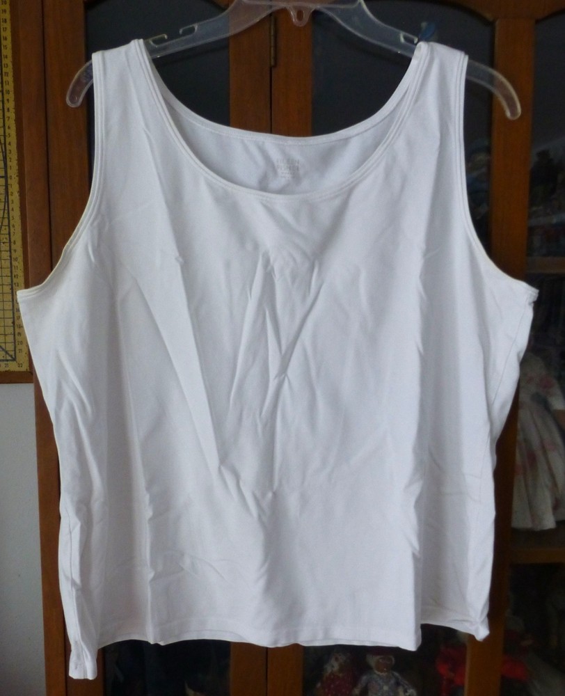 Eileen Fisher Women's White Tank Top Cotton/Lycra XL