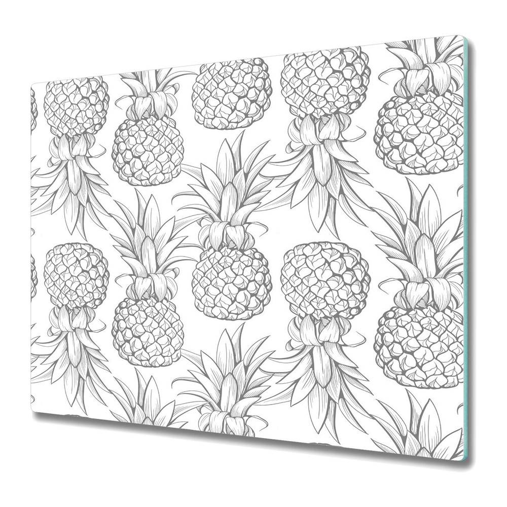Glass Cutting Board Tropical Pineapple Blue Pineapple Modern Home 60x52