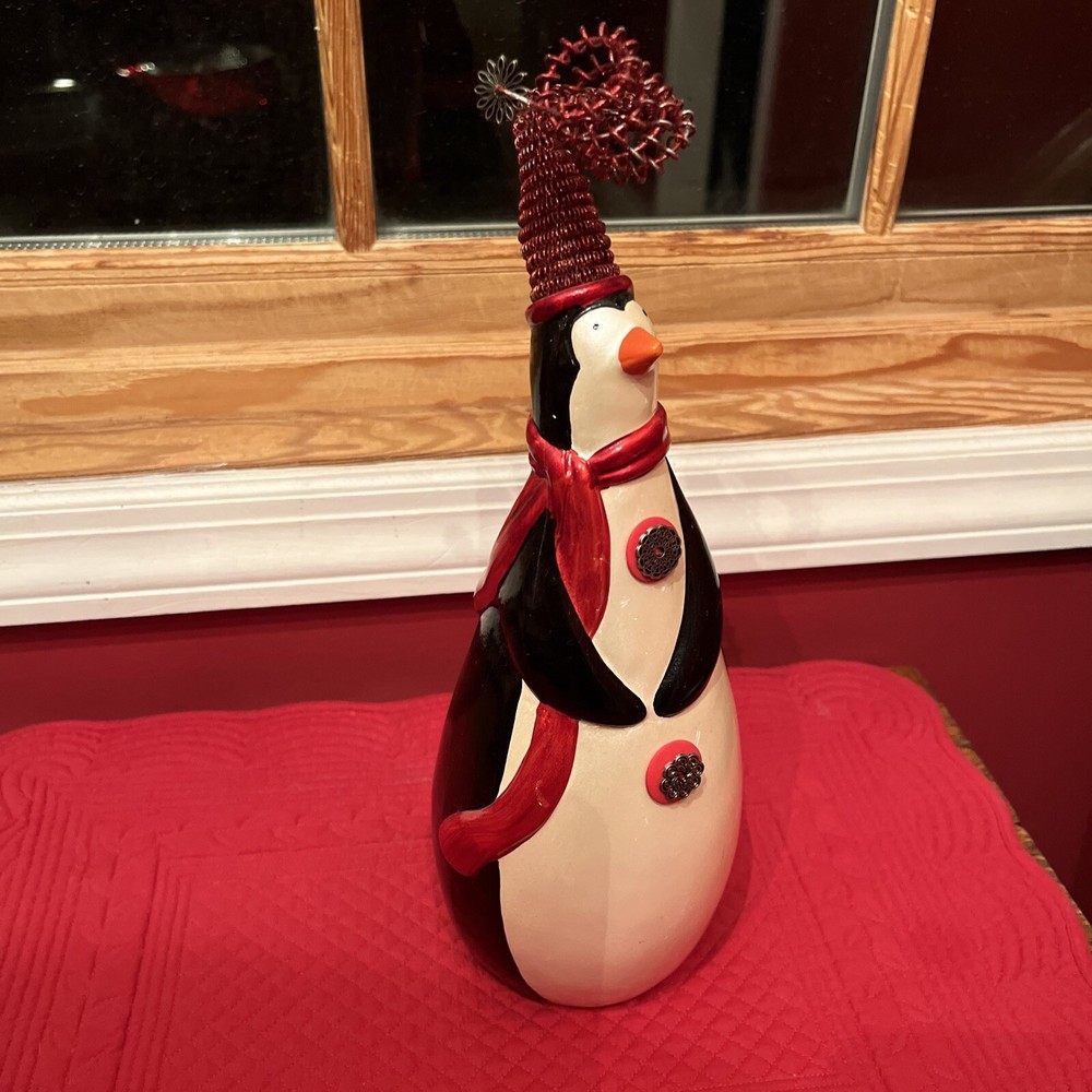 Christmas penguin, ceramic and embellishments