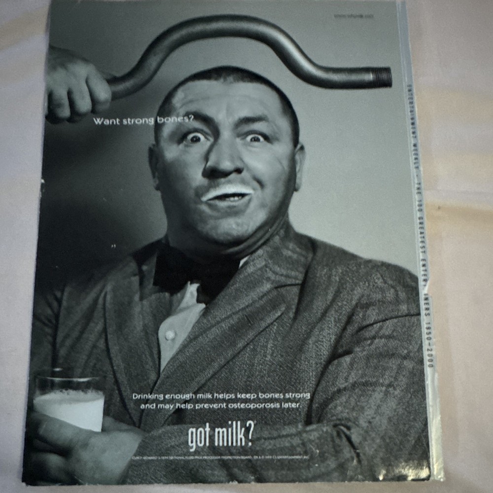 got milk? Osteoporosis Milk Bones Strong Print Ad 1998 Gray Black White
