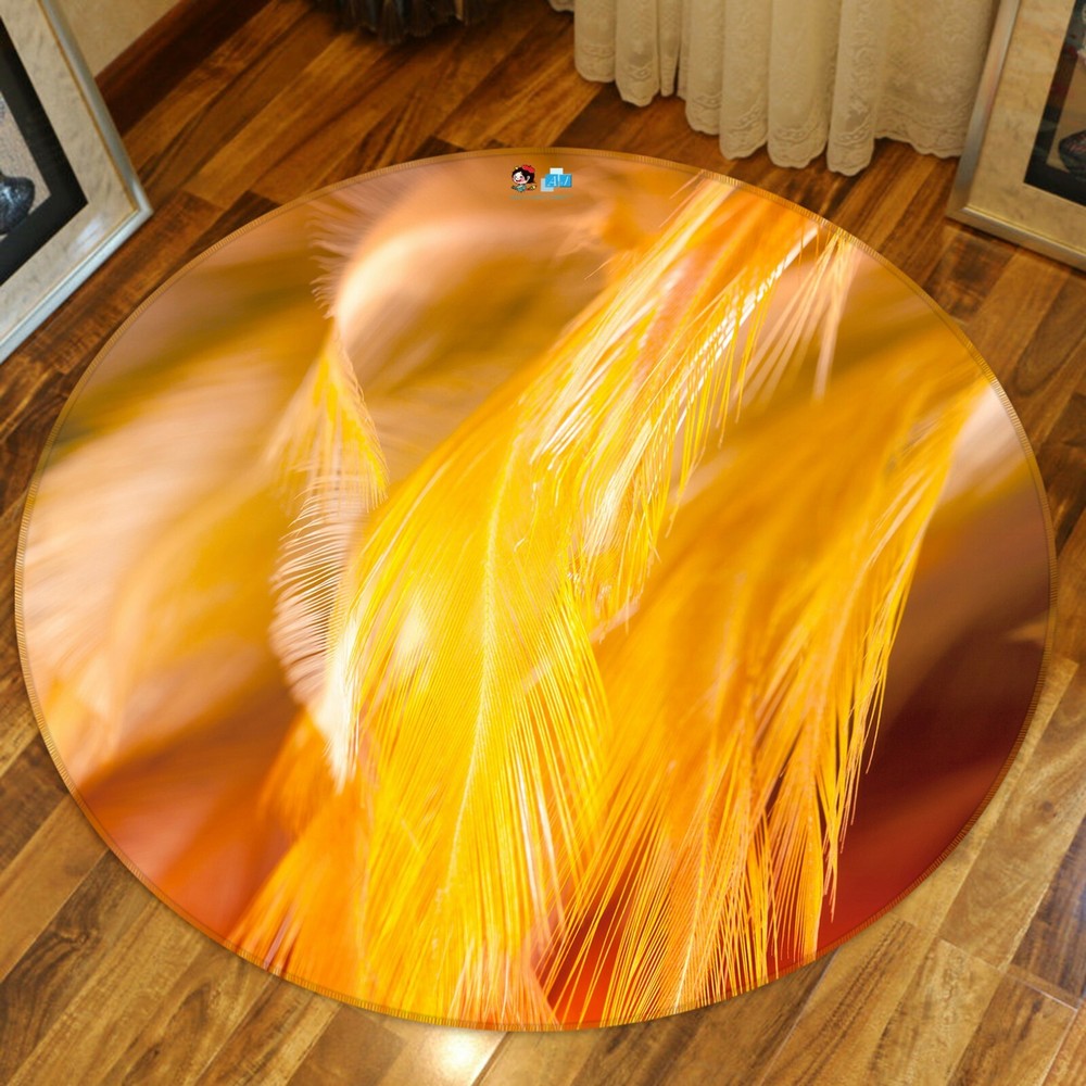 3D Yellow Soft Feather NAO5720 Game Rug Mat Elegant Photo Carpet Mat Fay