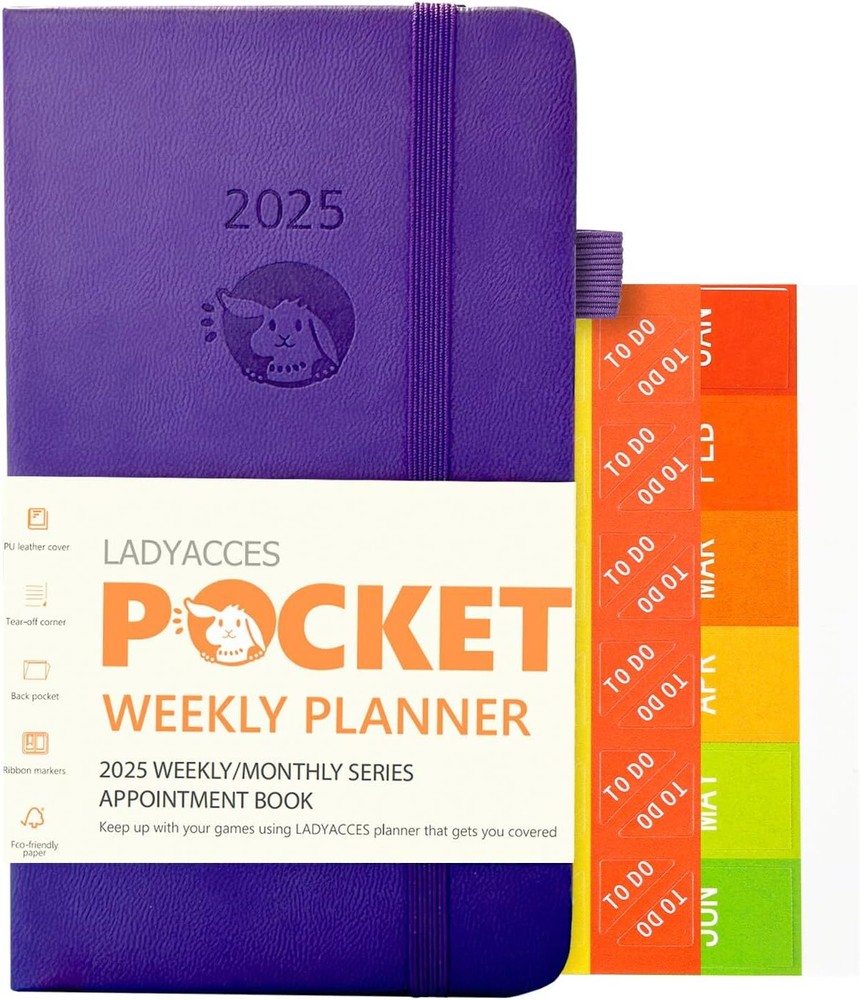 2025 Mini Pocket Planner with Weekly and Monthly Pages for Purse