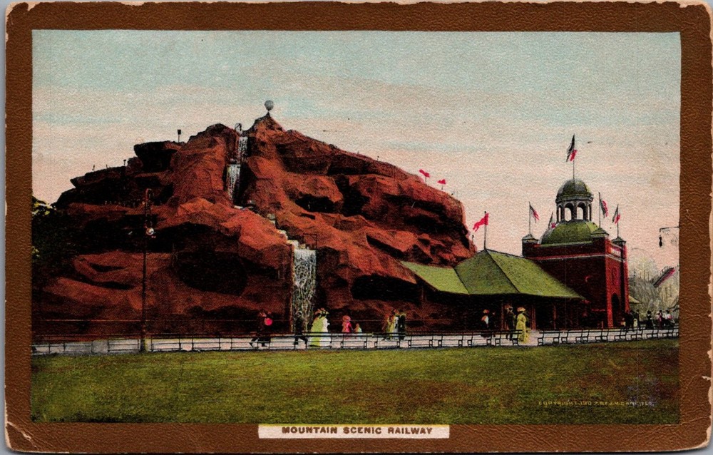 1907 Willow Grove Park PA Mountain Scenic Railway J.M. Canfield Postcard