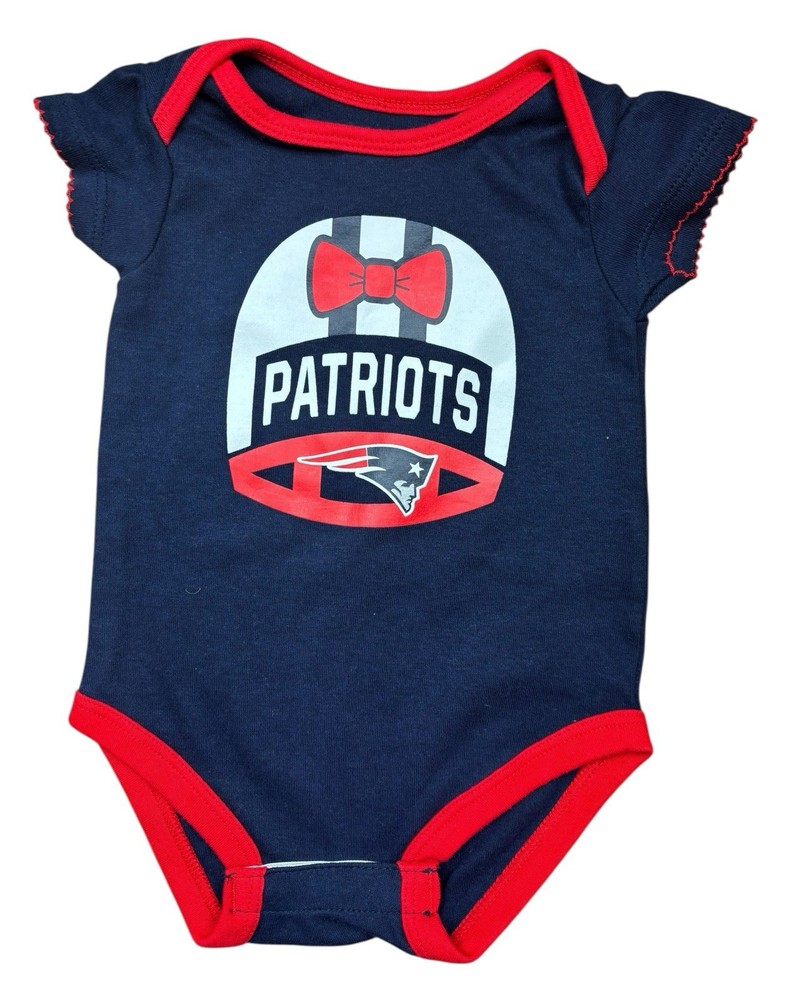 New England Patriots Baby Girl One Piece Bodysuit Size 3/6 M NFL Team Apparel