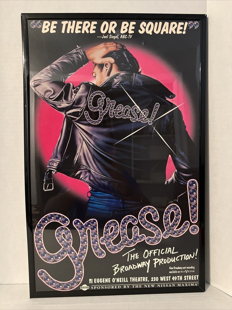 Eugene O'Neill Theatre Broadway Grease Musical Vintage Window Card Poster  