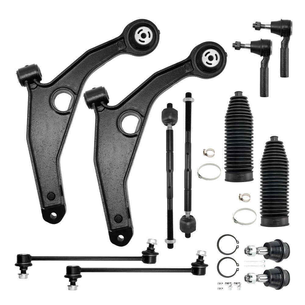 12Pcs Dodge Journey 2009-2015 Suspension Control Arms Ball Joints Tie Rod Ends Kit