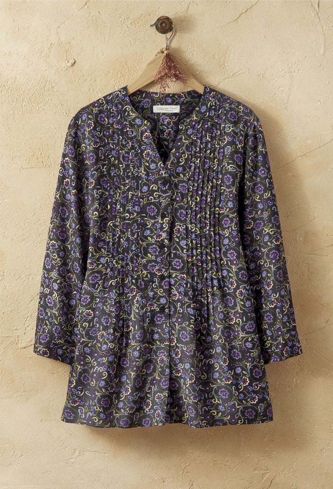 Coldwater Creek Millefleurs Tunic color Black Multi