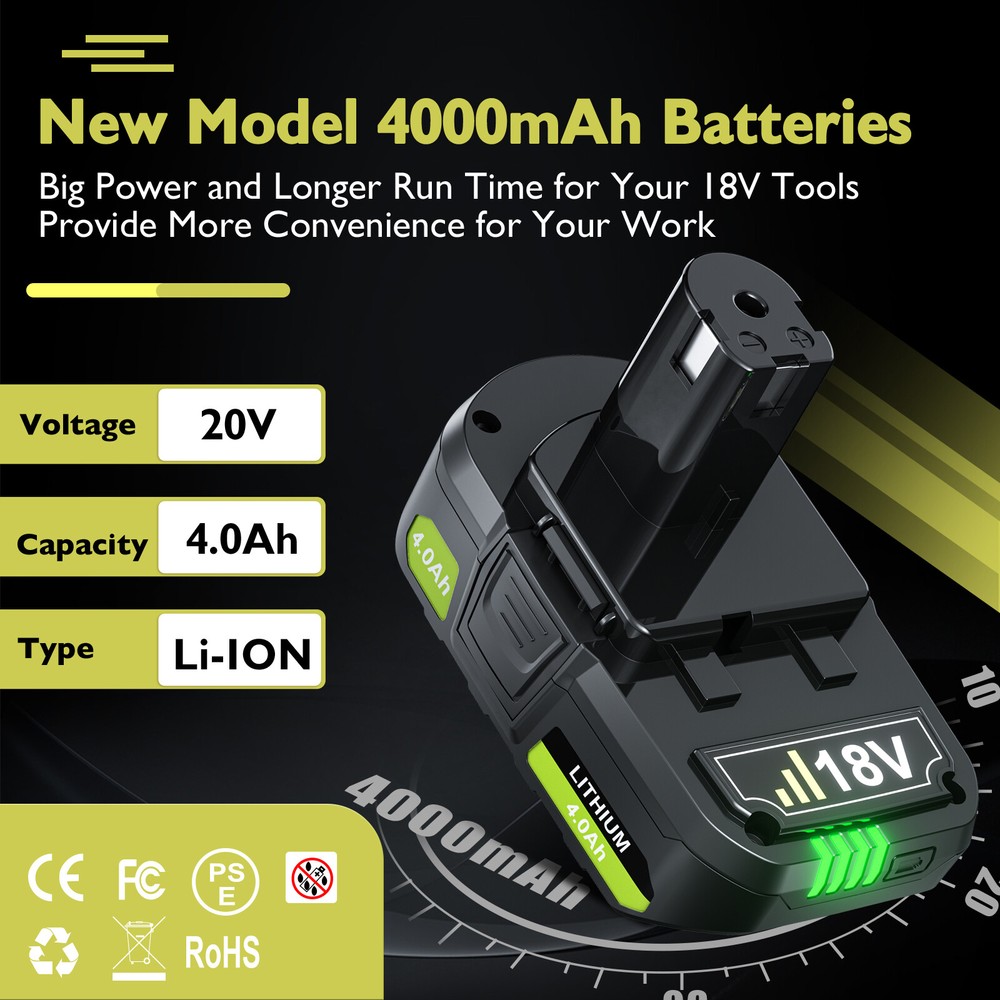 1x For Ryobi PBP003 4Ah 18V One+ Lithium-ion High Performance Battery