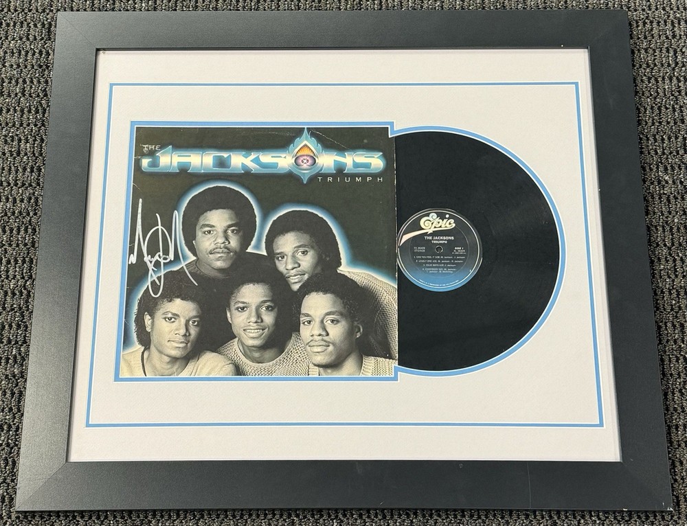Michael Jackson Signed Autograph 1980 The Jacksons Triumph Album Framed PSA/DNA