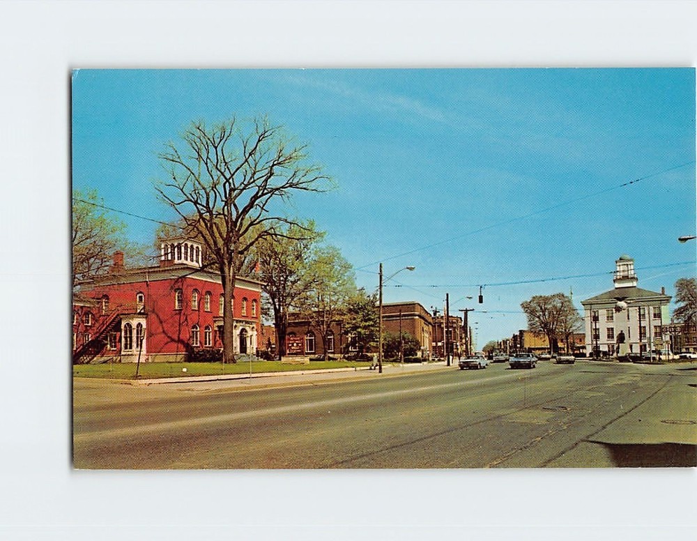 Postcard Main Street Looking West Batavia NY USA
