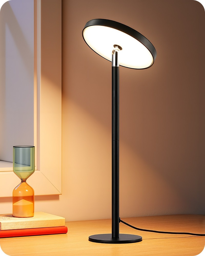 EDISHINE Black Desk Lamp, Adjustable Height & Brightness, High CRI LED