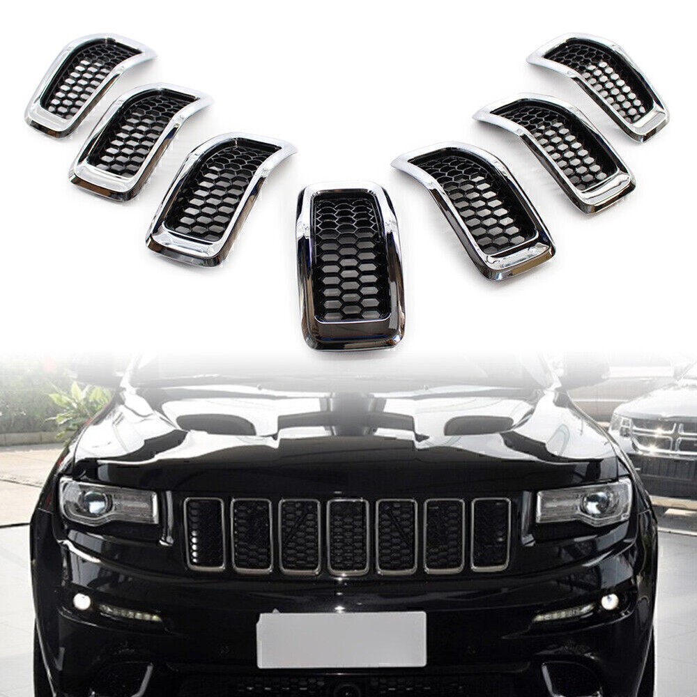 Honeycomb Front Grille Inserts Grill Cover Trim Fit Jeep Cherokee 14-2018