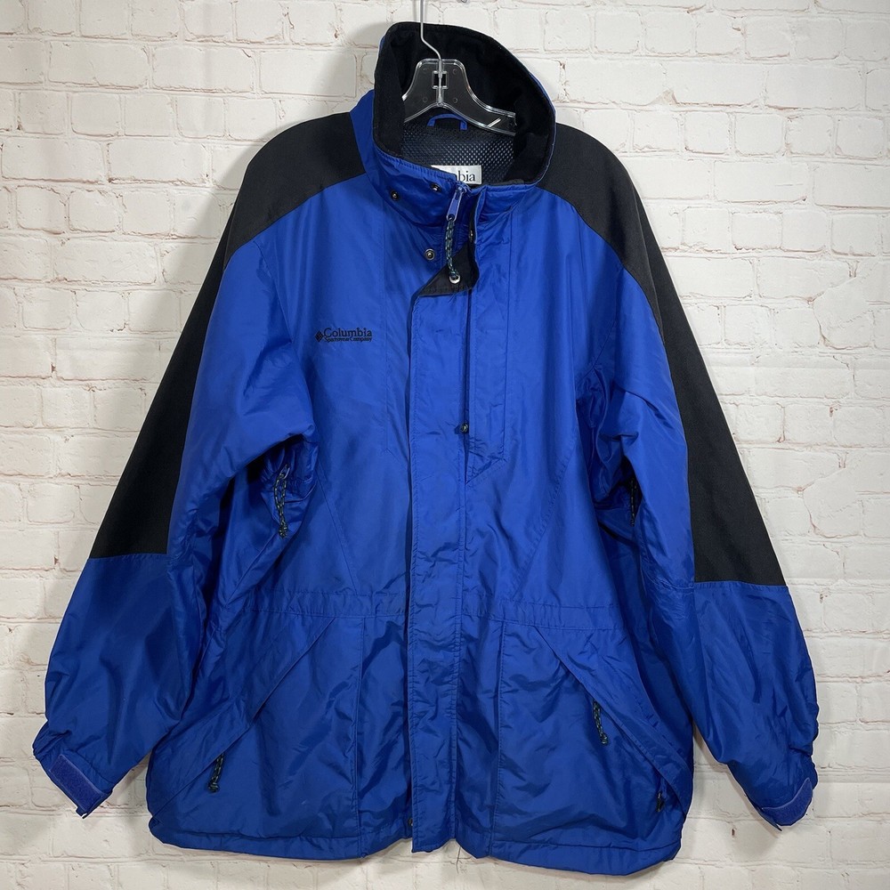 Vintage Columbia Jacket Mens Size Large Blue Black Full Zip Ski Snowboard 90s