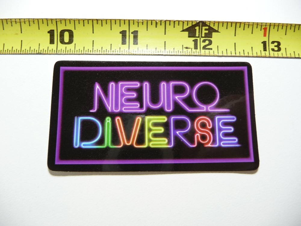Neurodiverse Neon Decal Sticker for Laptop Fun Cute Decor