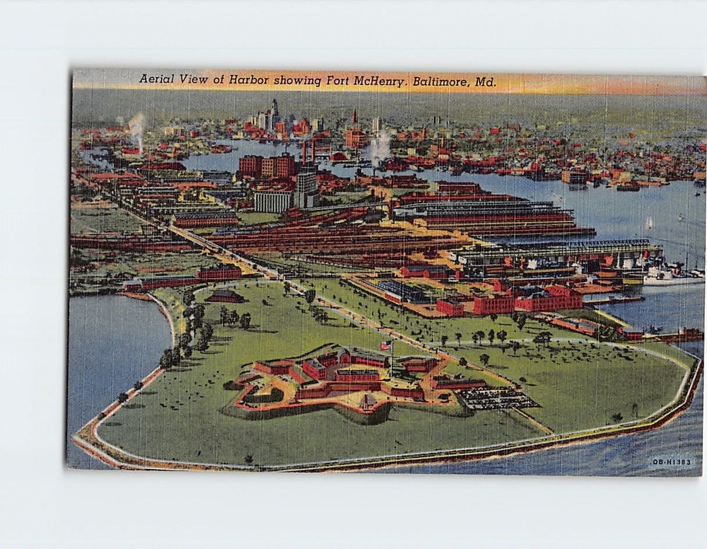 Postcard Aerial View of Harbor Baltimore Maryland USA