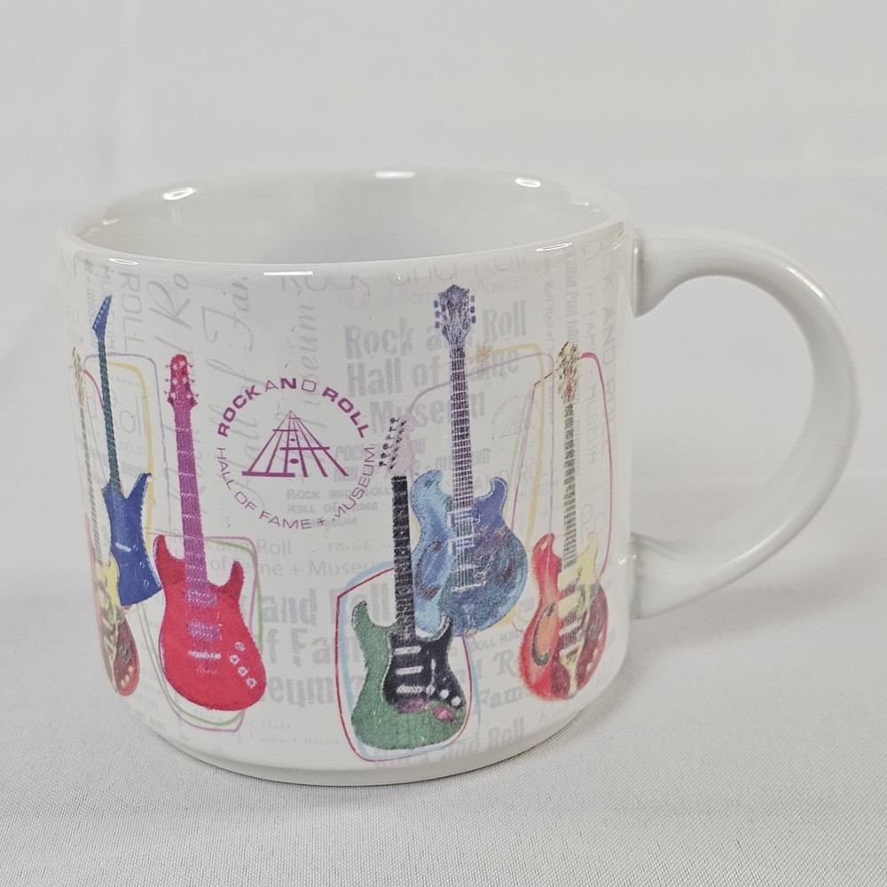 Rock & Roll Hall of Fame Coffee Mug Electric Guitars Museum Large Six String