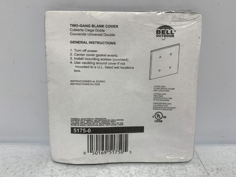 Bell Outdoor 5175-0 Blank Cover Weatherproof 2-Gang
