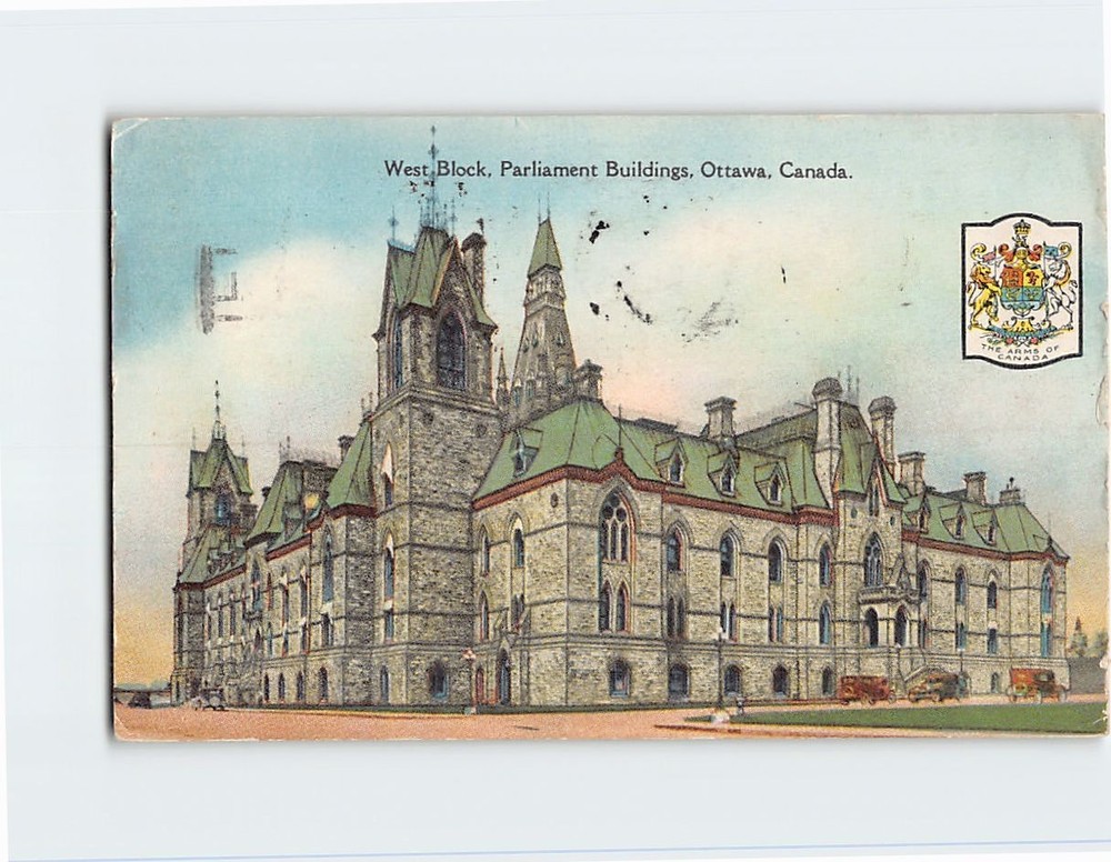 Postcard West Block Parliament Building Ottawa Canada