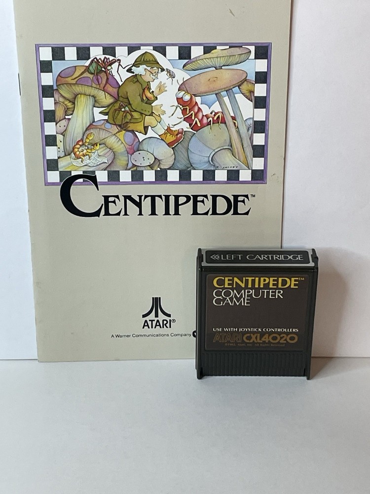 CENTIPEDE (Atari 400/800/XL/XE, 1982) By Atari Cartridge & Manual Cleaned Tested