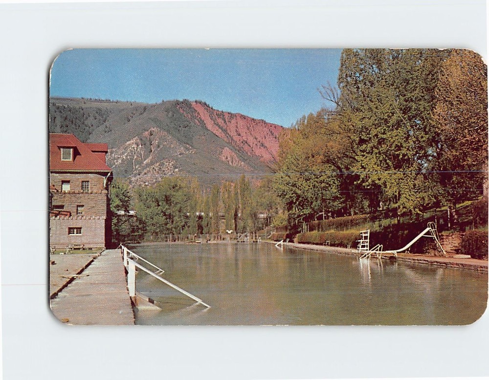Postcard Warm water swimming pool at Glenwood Springs Colorado USA