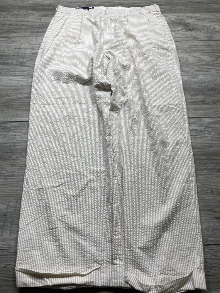 Vintage 1990s Polo Ralph Lauren Pants Pinstripe Beach Size 36