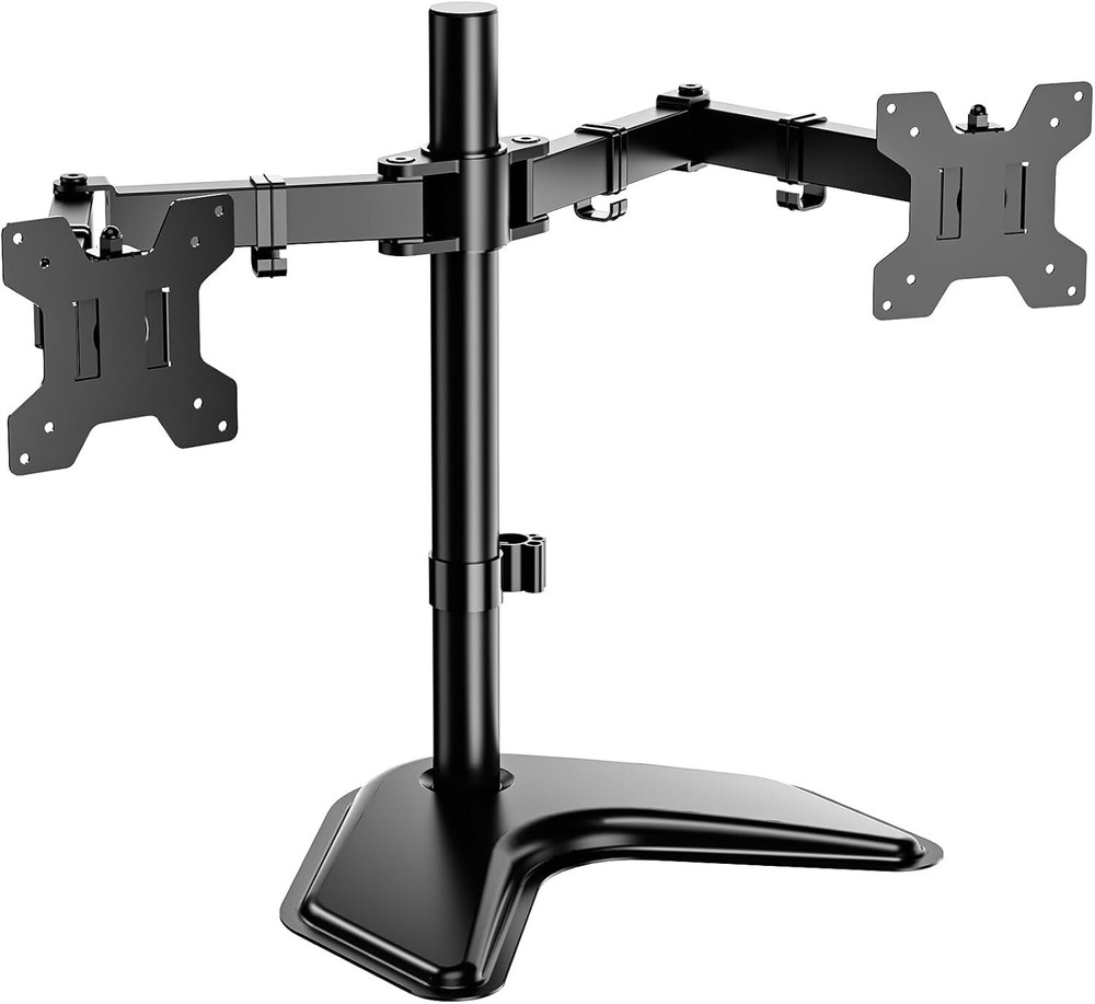 Free Standing Dual Lcd Monitor Fully Adjustable Desk Mount Fits 2 Screens