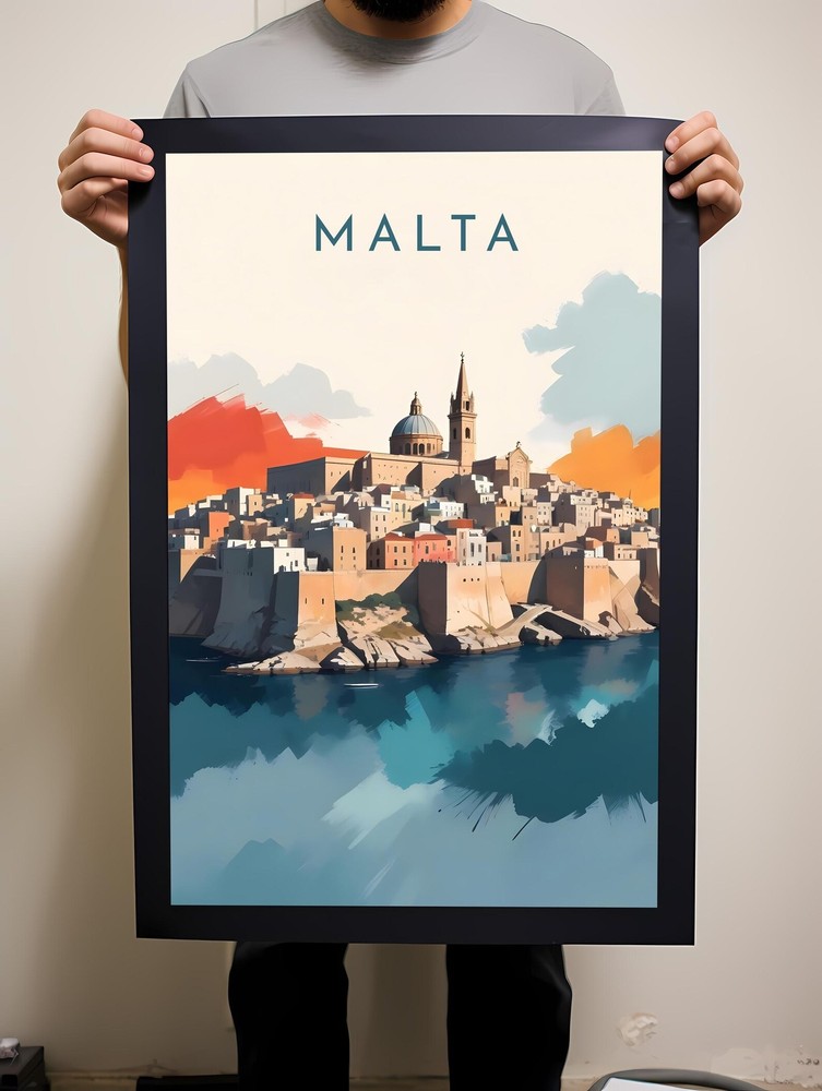 Malta Travel Poster Wall Art Instant Hanging Decor New Home Gift