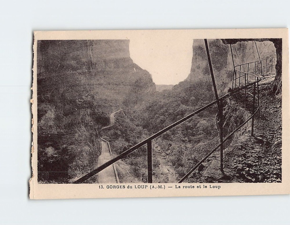Postcard Le route et le Loup Gorges du Loup France