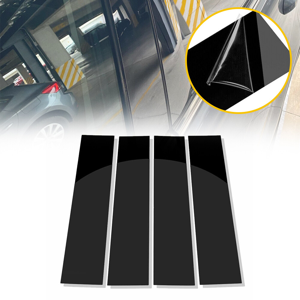 For 2004-2014 Ford F-150 F150 Super Cab Crew Glossy Black Pillar Post Door Trim
