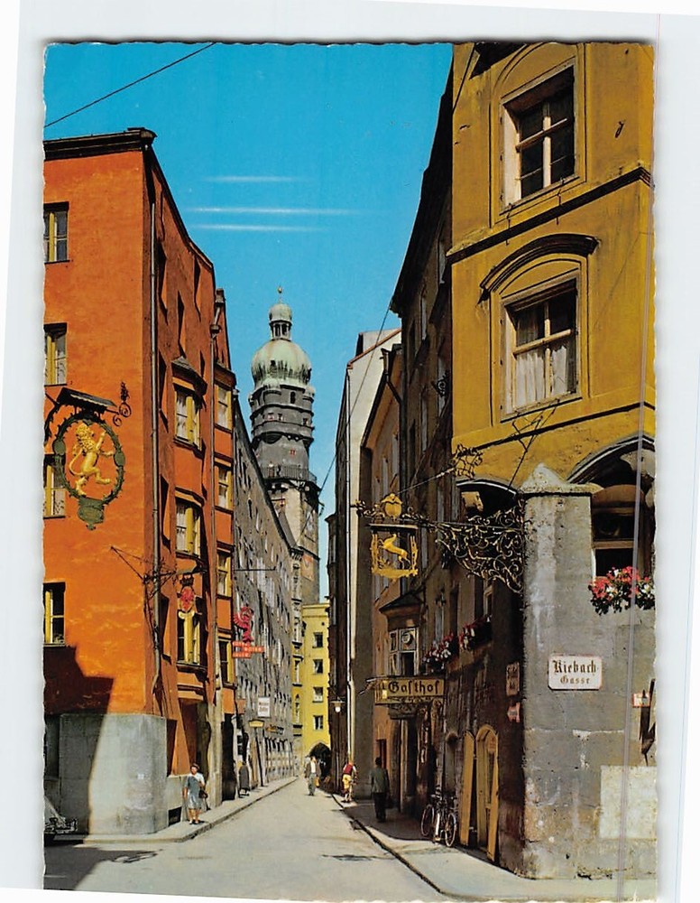 Postcard Altstadt Seilergasse mit Stadtturm Innsbruck Austria