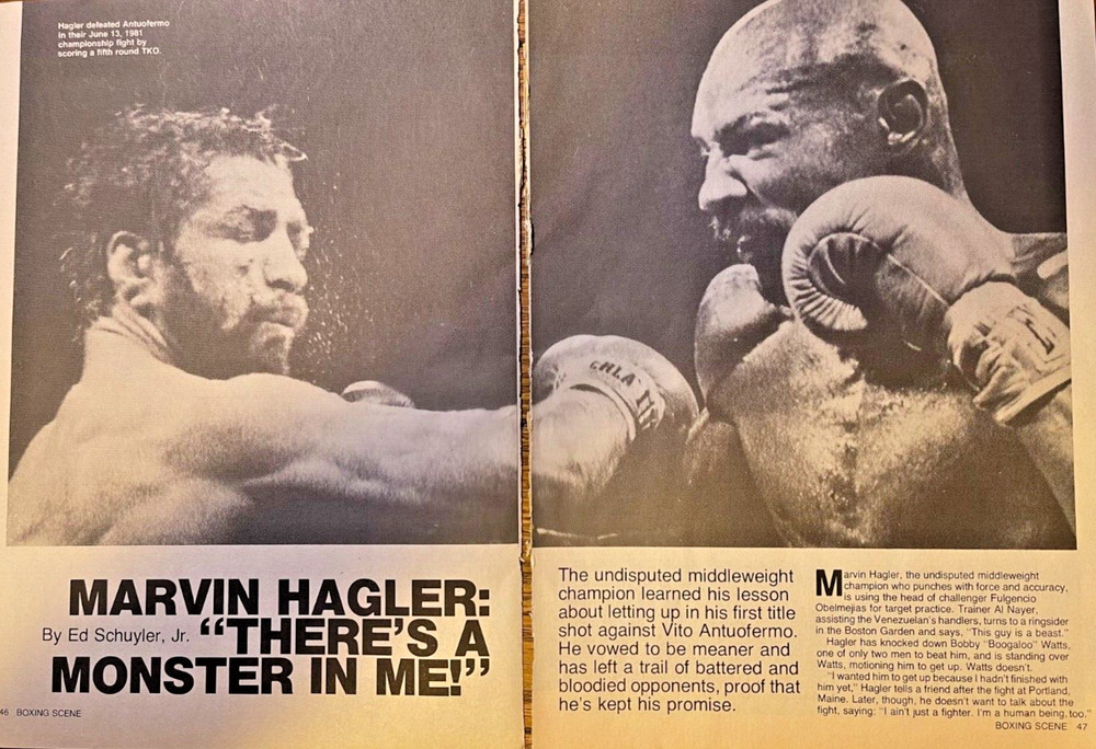 1982 Boxer Marvin Hagler illustrated