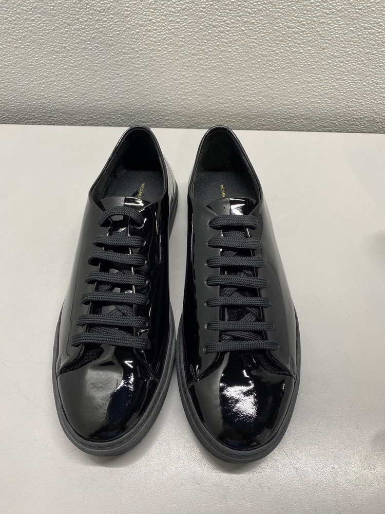 William Strouch Mens High Shine Patent Leather Sneakers Size 12 Piano Black