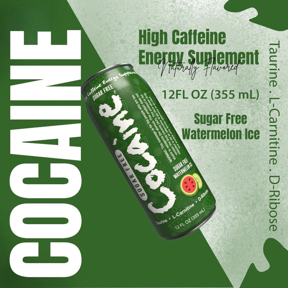 Cocaine Energy Supplement High Caffeine Energy Drink (6 Pack - Watermelon Ice)
