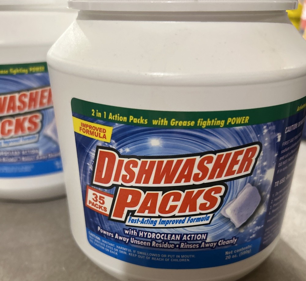 2 PACKS Of Dishwasher Packs 2 in 1   35 Packs