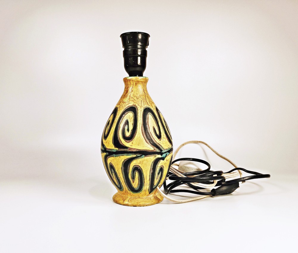 GORKA LIVIA, YELLOW LAMP BASE WITH ABSTRACT MOTIF 7