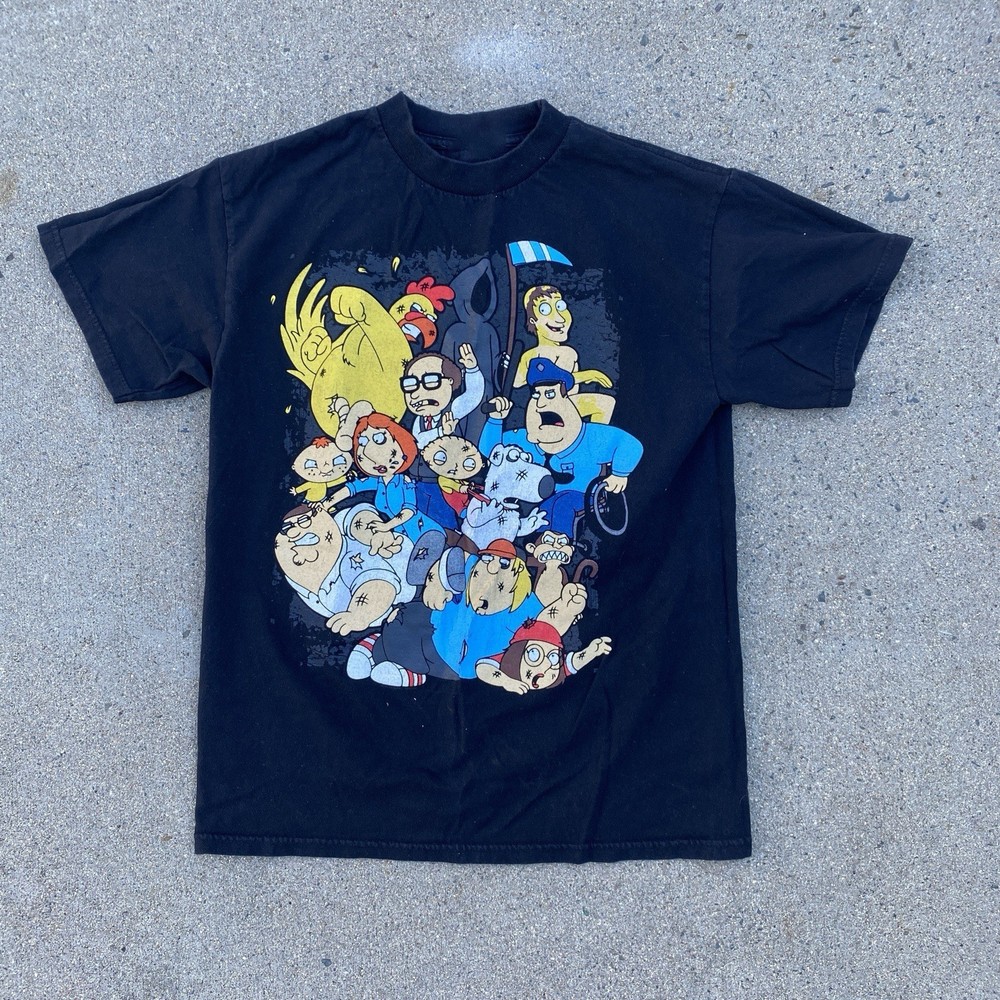 Cartoon Family Guy Gift For Fan y2k Black T-shirt Size S to 5XL BA586