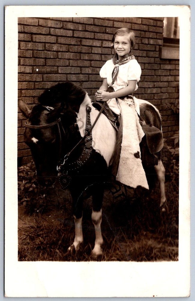 K54/ Interesting RPPC Postcard Americana c1910 Cute Cowgirl on Pony 363