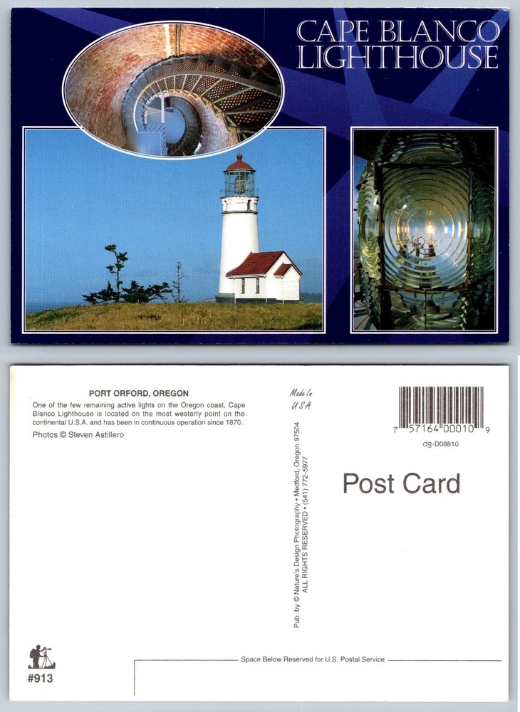 Cape Blanco Lighthouse Port Orford Oregon Coast Scenic Postcard