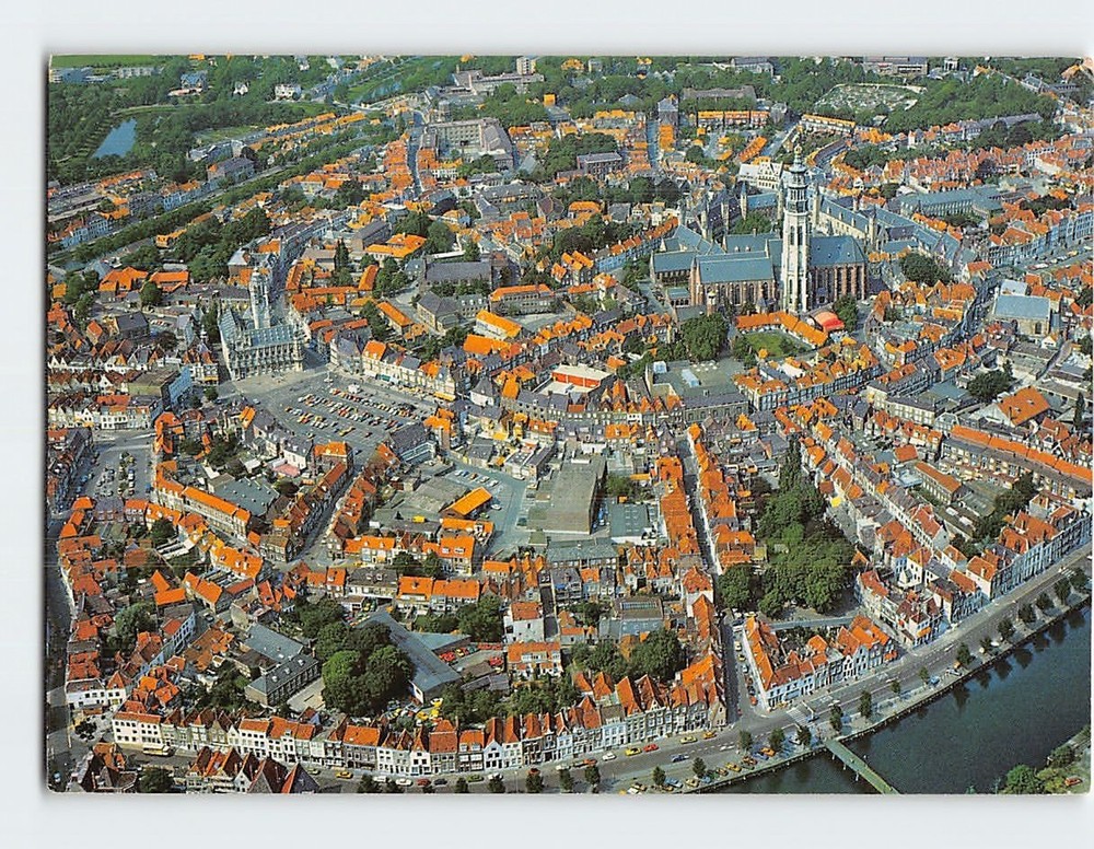 Postcard Luchtopname centrum Middelburg Netherlands
