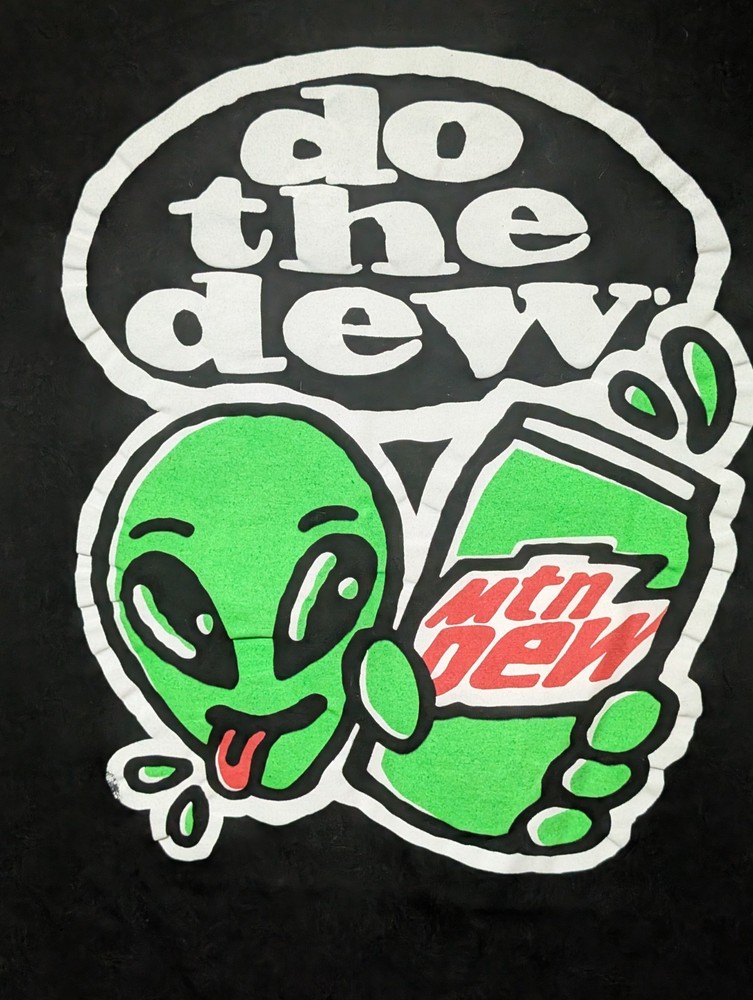 Mountain Dew Men's T-shirt Black Alien Do The Dew 3XL #6466