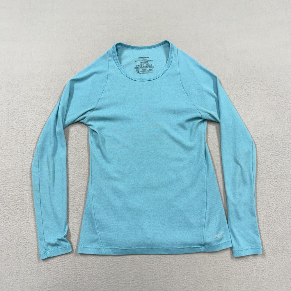 Patagonia Shirt Womens XS Blue Capilene Long Sleeve Lightweight Baselayer Top