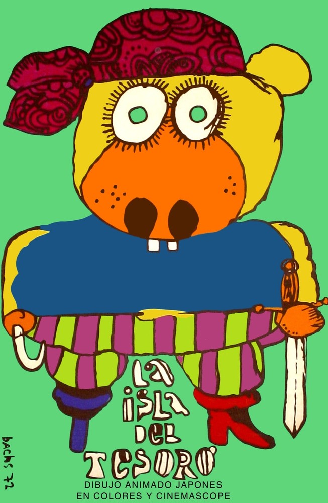 4400.La isla del tesoro.pirate bear.Movie.POSTER.Decoration.Fine Graphic Art