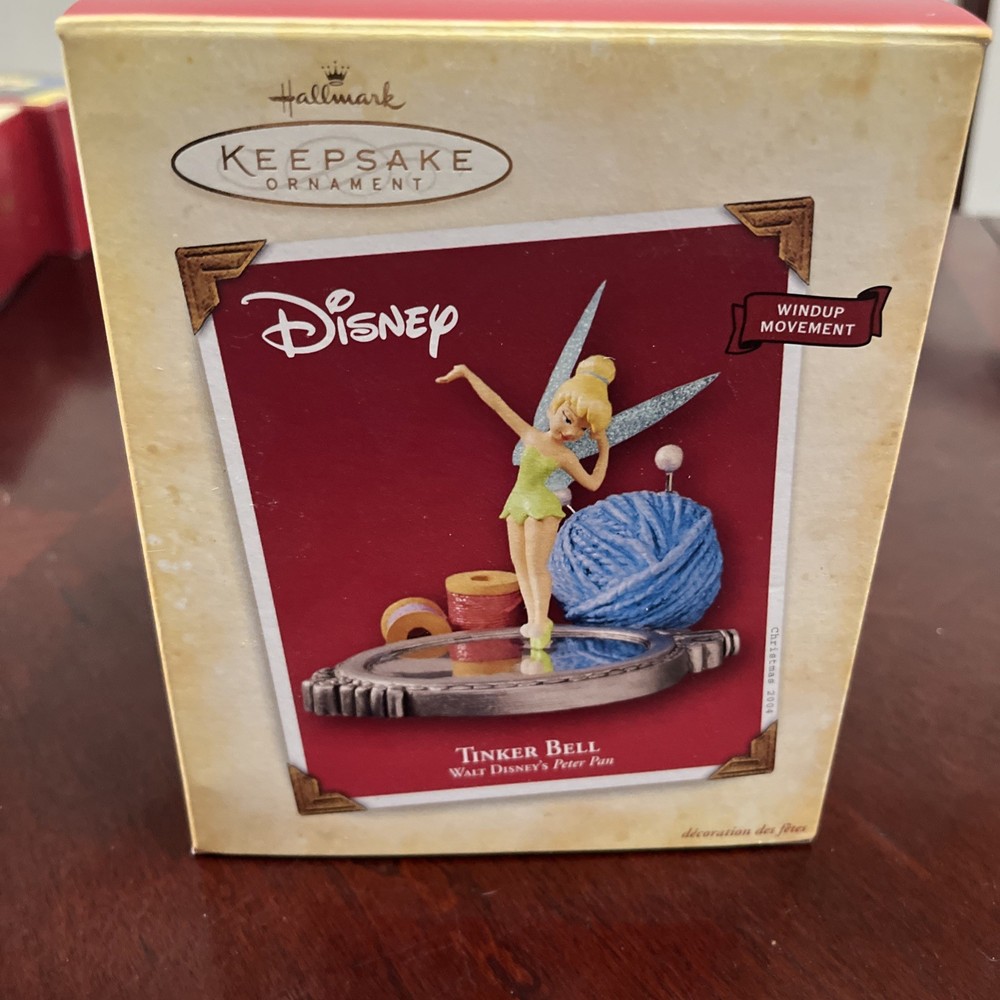 Hallmark Disney Tinker Bell Peter Pan Christmas Ornament 2004 Windup Movement