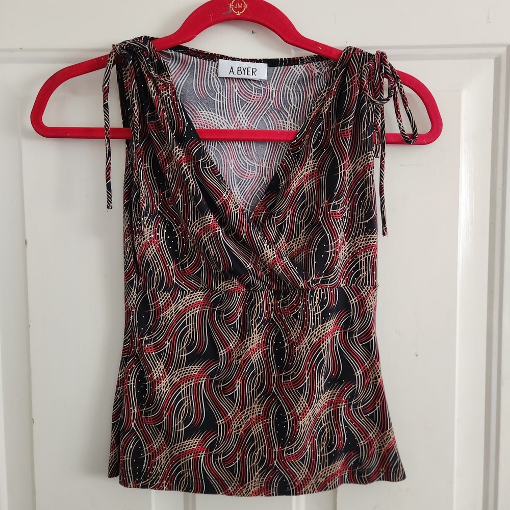Vintage Y2K A. Byer Women's Top Shirt Small Sparkle EUC Sleeveless Blouse Bling